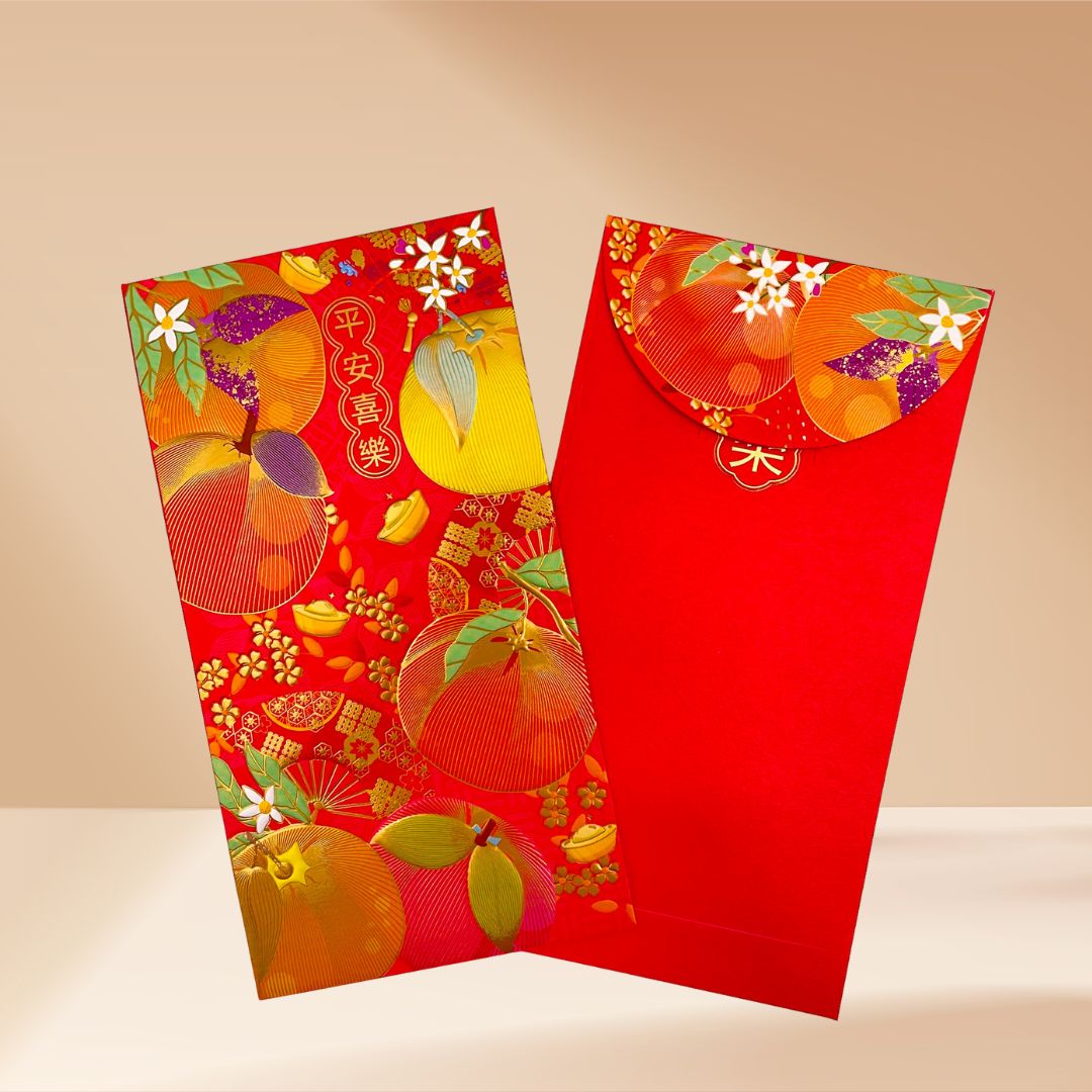 平安喜樂/浮雕燙金紅包3入