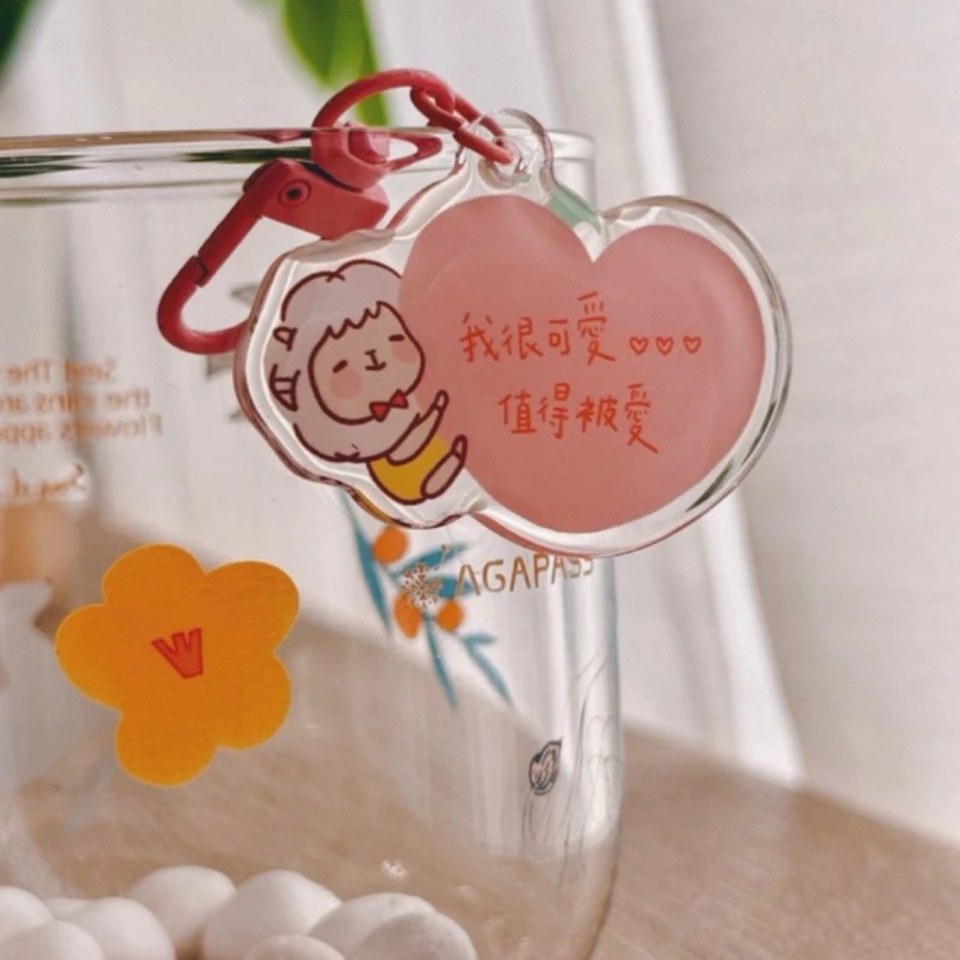 愛心/福氣羊滴膠掛飾